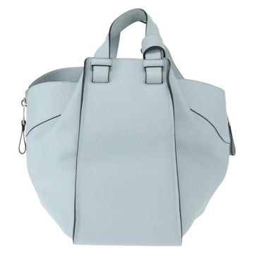 LOEWE Hammock Medium Hand Bag Leather 2way Light Blue Silver Auth ka1594M - 0