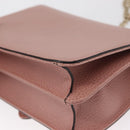 GUCCI Interlocking Chain Shoulder Bag Leather Pink Gold 510304 Auth ka1595M-13