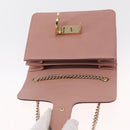 GUCCI Interlocking Chain Shoulder Bag Leather Pink Gold 510304 Auth ka1595M-15