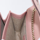 GUCCI Interlocking Chain Shoulder Bag Leather Pink Gold 510304 Auth ka1595M-19