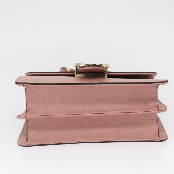 GUCCI Interlocking Chain Shoulder Bag Leather Pink Gold 510304 Auth ka1595M