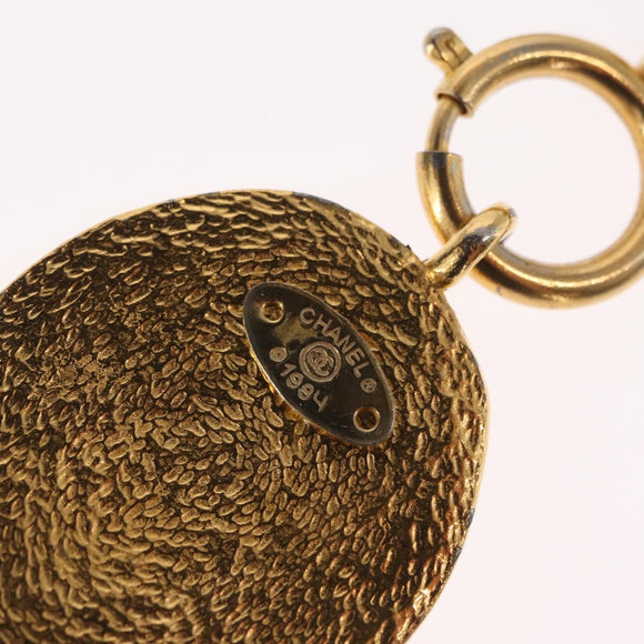 CHANEL COCO Mark Necklace metal Gold CC Auth ka1600