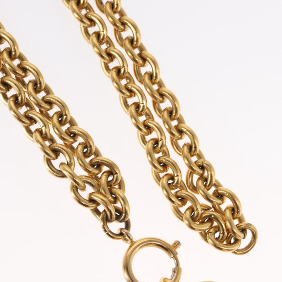 CHANEL COCO Mark Necklace metal Gold CC Auth ka1600