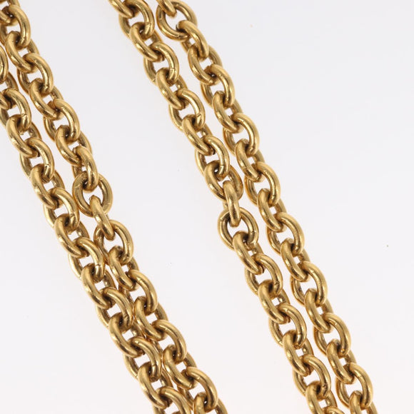 CHANEL COCO Mark Necklace metal Gold CC Auth ka1600