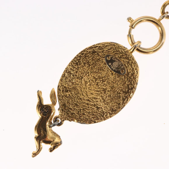 CHANEL COCO Mark Necklace metal Gold CC Auth ka1600