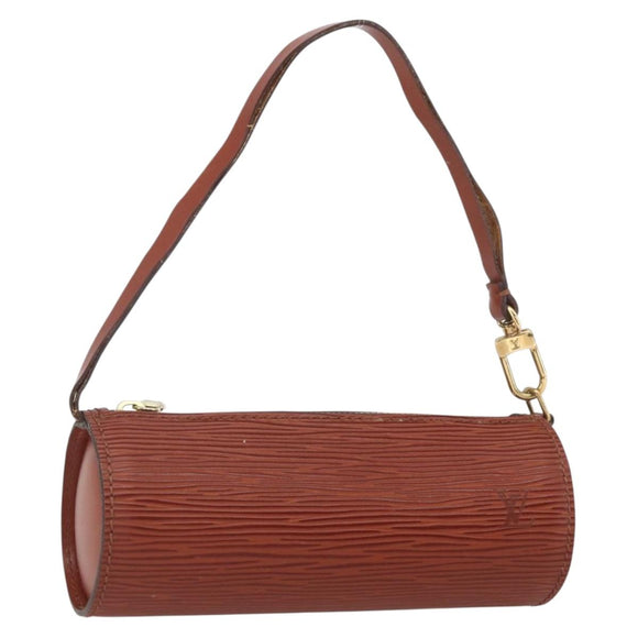 LOUIS VUITTON Epi Soufflot Pouch Accessory Pouch Brown LV Auth ka1602