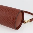 LOUIS VUITTON Epi Soufflot Pouch Accessory Pouch Brown LV Auth ka1602-14