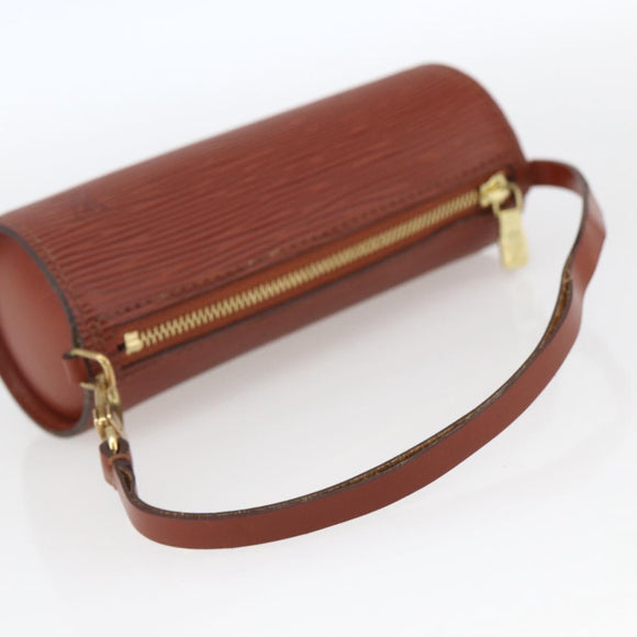 LOUIS VUITTON Epi Soufflot Pouch Accessory Pouch Brown LV Auth ka1602