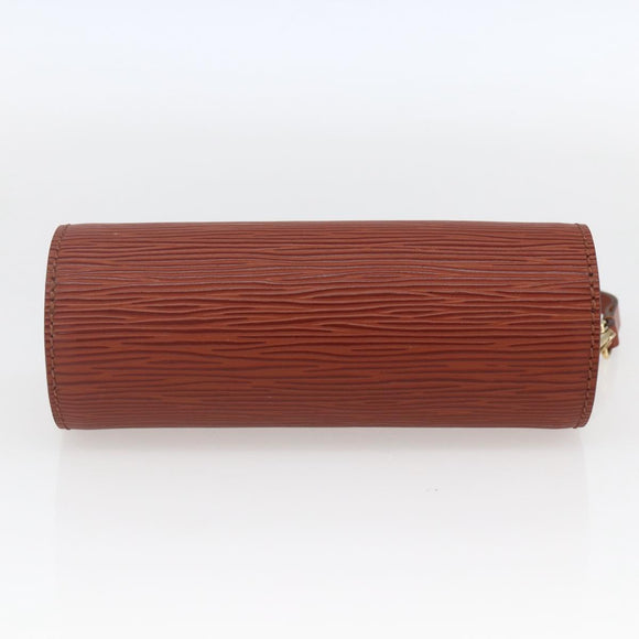 LOUIS VUITTON Epi Soufflot Pouch Accessory Pouch Brown LV Auth ka1602