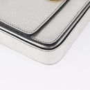 BURBERRY Chain Shoulder Bag Leather Gold Silver Auth ka1604M-14