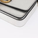 BURBERRY Chain Shoulder Bag Leather Gold Silver Auth ka1604M-15