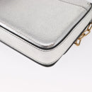 BURBERRY Chain Shoulder Bag Leather Gold Silver Auth ka1604M-17