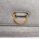 BURBERRY Chain Shoulder Bag Leather Gold Silver Auth ka1604M-18