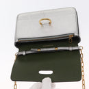 BURBERRY Chain Shoulder Bag Leather Gold Silver Auth ka1604M-10