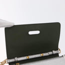 BURBERRY Chain Shoulder Bag Leather Gold Silver Auth ka1604M-19