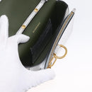 BURBERRY Chain Shoulder Bag Leather Gold Silver Auth ka1604M-21