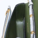 BURBERRY Chain Shoulder Bag Leather Gold Silver Auth ka1604M-24