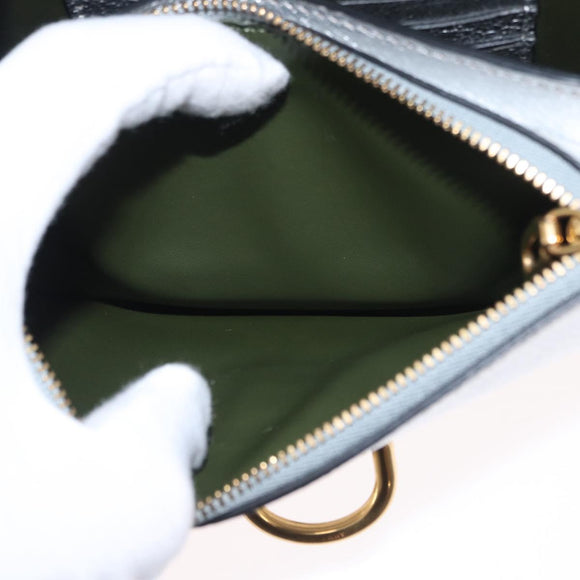 BURBERRY Chain Shoulder Bag Leather Gold Silver Auth ka1604M