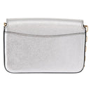 BURBERRY Chain Shoulder Bag Leather Gold Silver Auth ka1604M-2