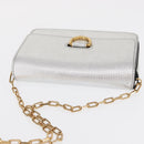 BURBERRY Chain Shoulder Bag Leather Gold Silver Auth ka1604M-6