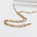BURBERRY Chain Shoulder Bag Leather Gold Silver Auth ka1604M-7