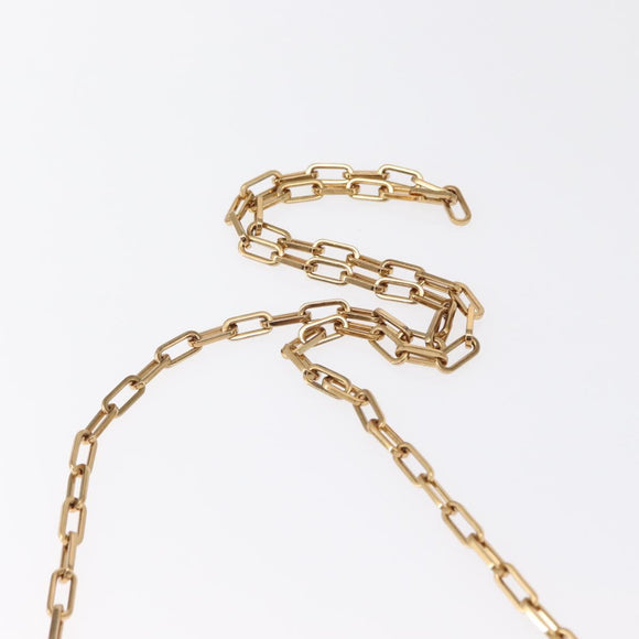 BURBERRY Chain Shoulder Bag Leather Gold Silver Auth ka1604M