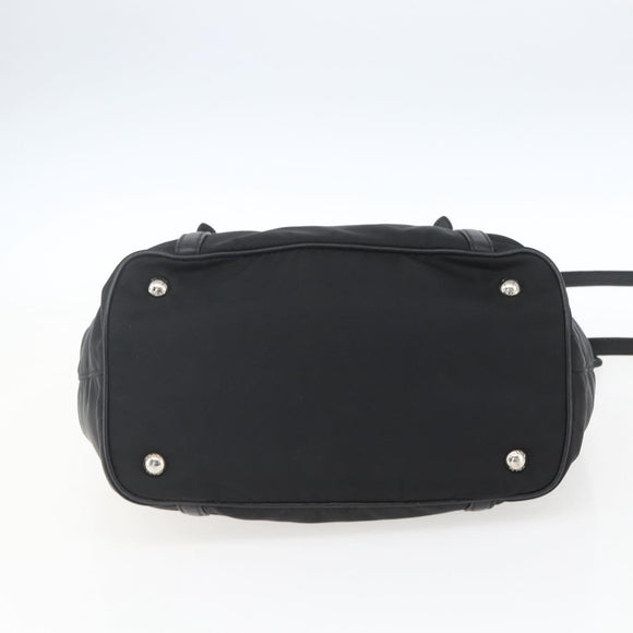 PRADA Hand Bag Nylon 2way Black Silver Auth ka1605V