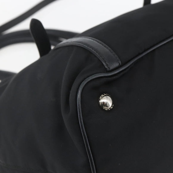 PRADA Hand Bag Nylon 2way Black Silver Auth ka1605V