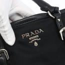 PRADA Hand Bag Nylon 2way Black Silver Auth ka1605V-19