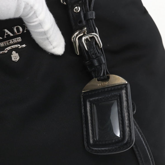 PRADA Hand Bag Nylon 2way Black Silver Auth ka1605V