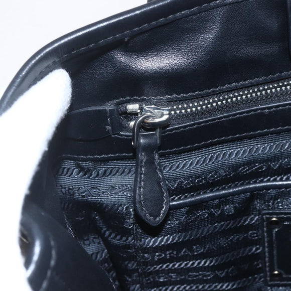 PRADA Hand Bag Nylon 2way Black Silver Auth ka1605V