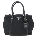 PRADA Hand Bag Nylon 2way Black Silver Auth ka1605V-13