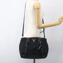 PRADA Hand Bag Nylon 2way Black Silver Auth ka1605V-27