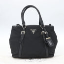 PRADA Hand Bag Nylon 2way Black Silver Auth ka1605V-12