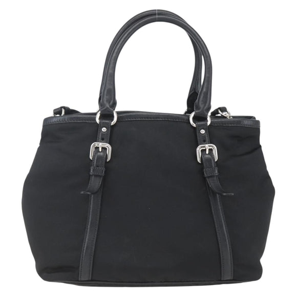 PRADA Hand Bag Nylon 2way Black Silver Auth ka1605V