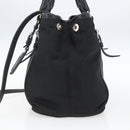 PRADA Hand Bag Nylon 2way Black Silver Auth ka1605V-4