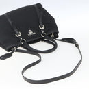 PRADA Hand Bag Nylon 2way Black Silver Auth ka1605V-8