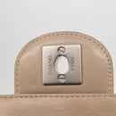 CHANEL New Travel line Chain Shoulder Bag Nylon Beige Silver CC Auth ka1609SAV-23