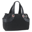 BVLGARI Logo Mania Hand Bag Canvas Black Silver Auth ka1611-1