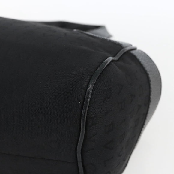 BVLGARI Logo Mania Hand Bag Canvas Black Silver Auth ka1611