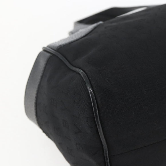 BVLGARI Logo Mania Hand Bag Canvas Black Silver Auth ka1611