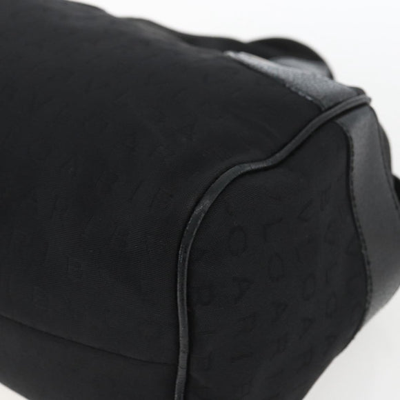 BVLGARI Logo Mania Hand Bag Canvas Black Silver Auth ka1611