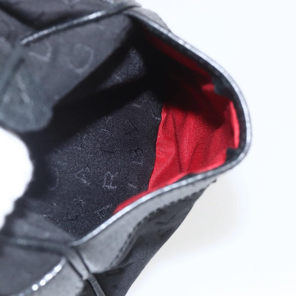 BVLGARI Logo Mania Hand Bag Canvas Black Silver Auth ka1611