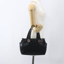 BVLGARI Logo Mania Hand Bag Canvas Black Silver Auth ka1611-23