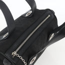 BVLGARI Logo Mania Hand Bag Canvas Black Silver Auth ka1611-6