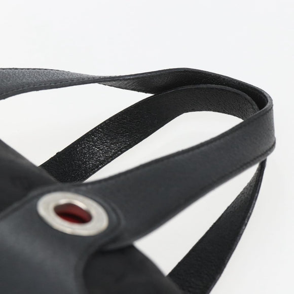 BVLGARI Logo Mania Hand Bag Canvas Black Silver Auth ka1611