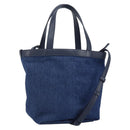 BOTTEGA VENETA Small Flap Hand Bag Denim 2way Blue Gold Auth ka1612SAM-1