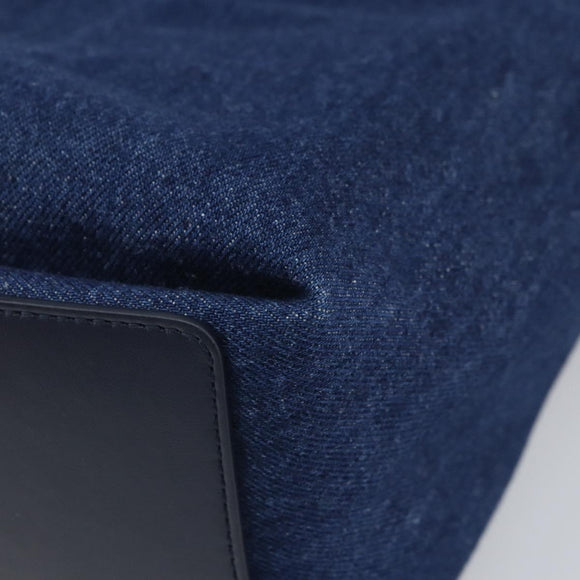 BOTTEGA VENETA Small Flap Hand Bag Denim 2way Blue Gold Auth ka1612SAM