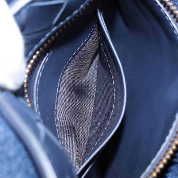 BOTTEGA VENETA Small Flap Hand Bag Denim 2way Blue Gold Auth ka1612SAM