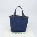 BOTTEGA VENETA Small Flap Hand Bag Denim 2way Blue Gold Auth ka1612SAM-12